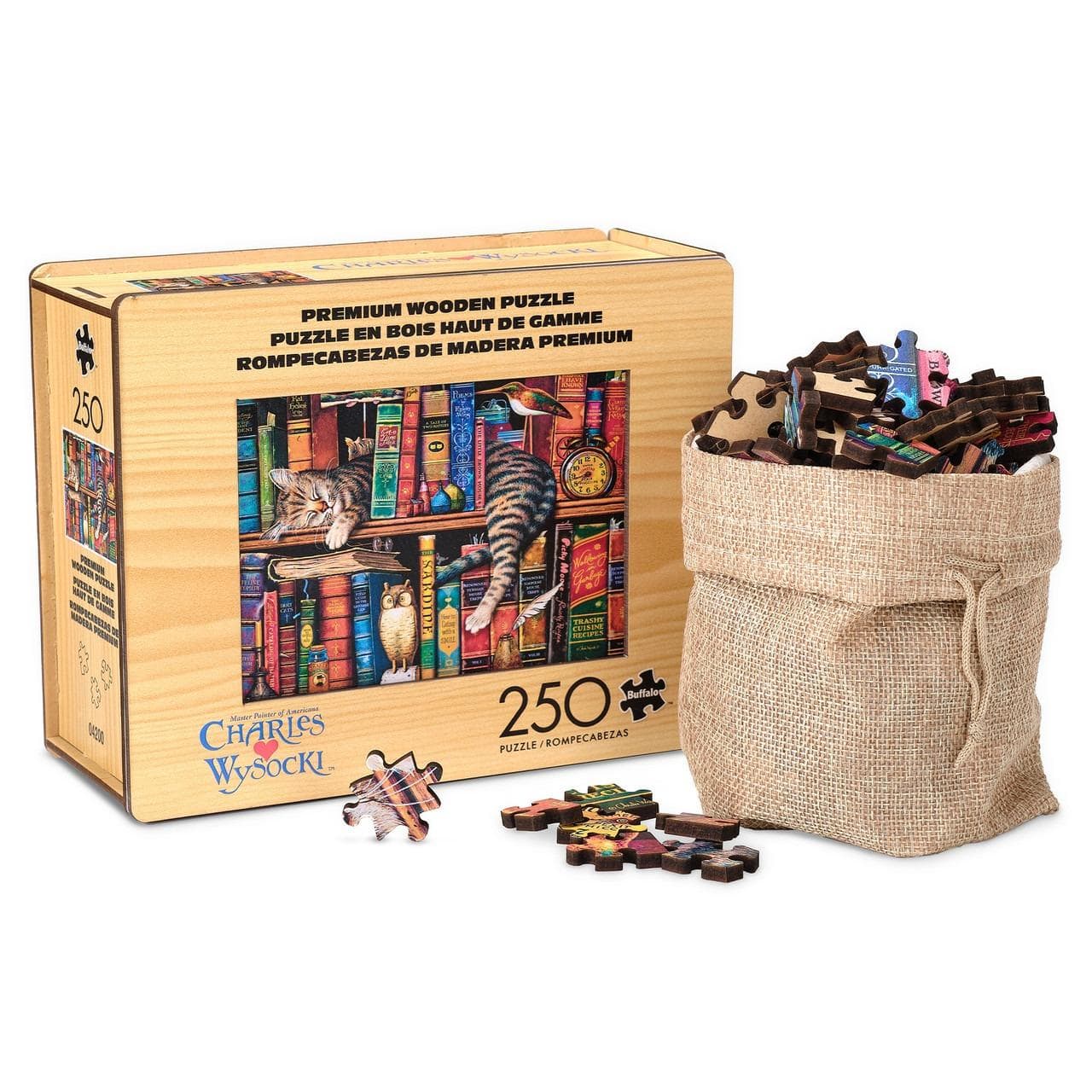 Wood Puzzle: Frederick the Literate Cats