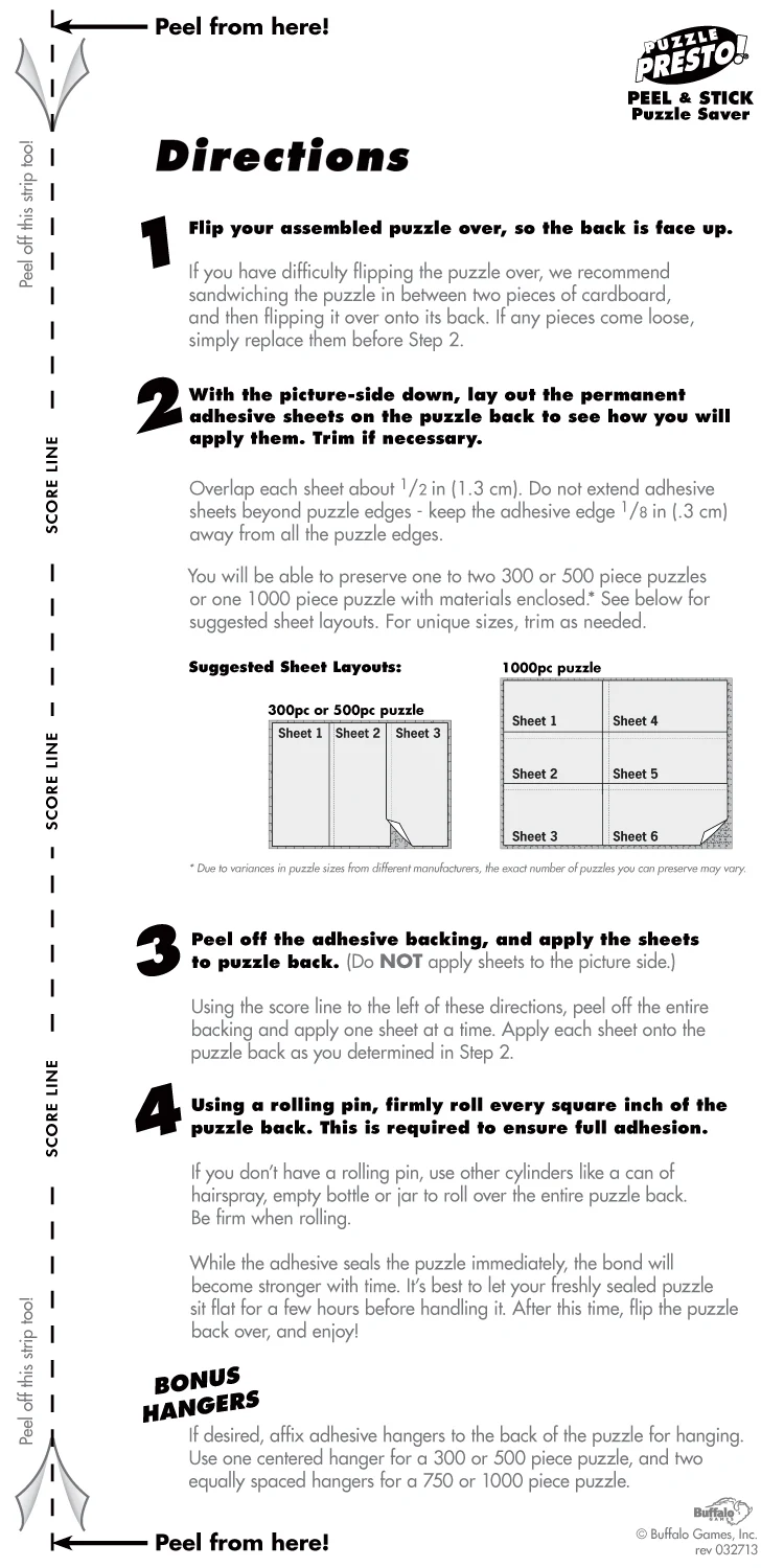Peel & Stick Puzzle Saver