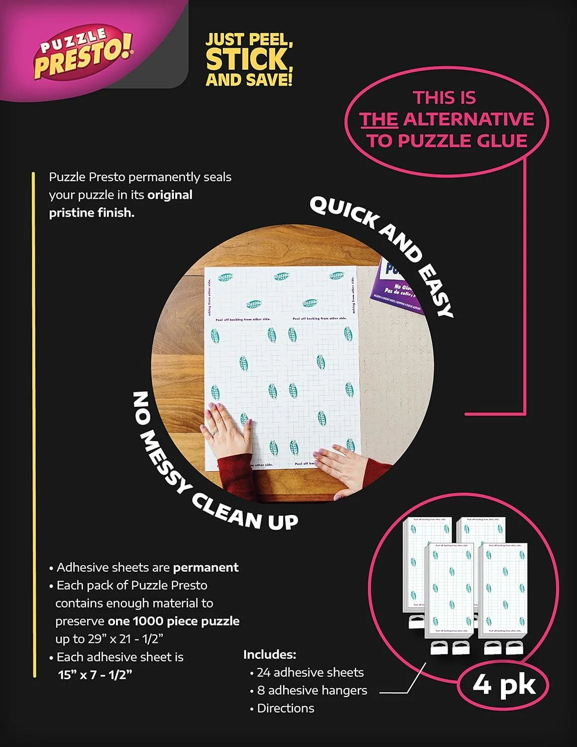 PEEL & STICK Puzzle Saver - Puzzle Presto - 4PK