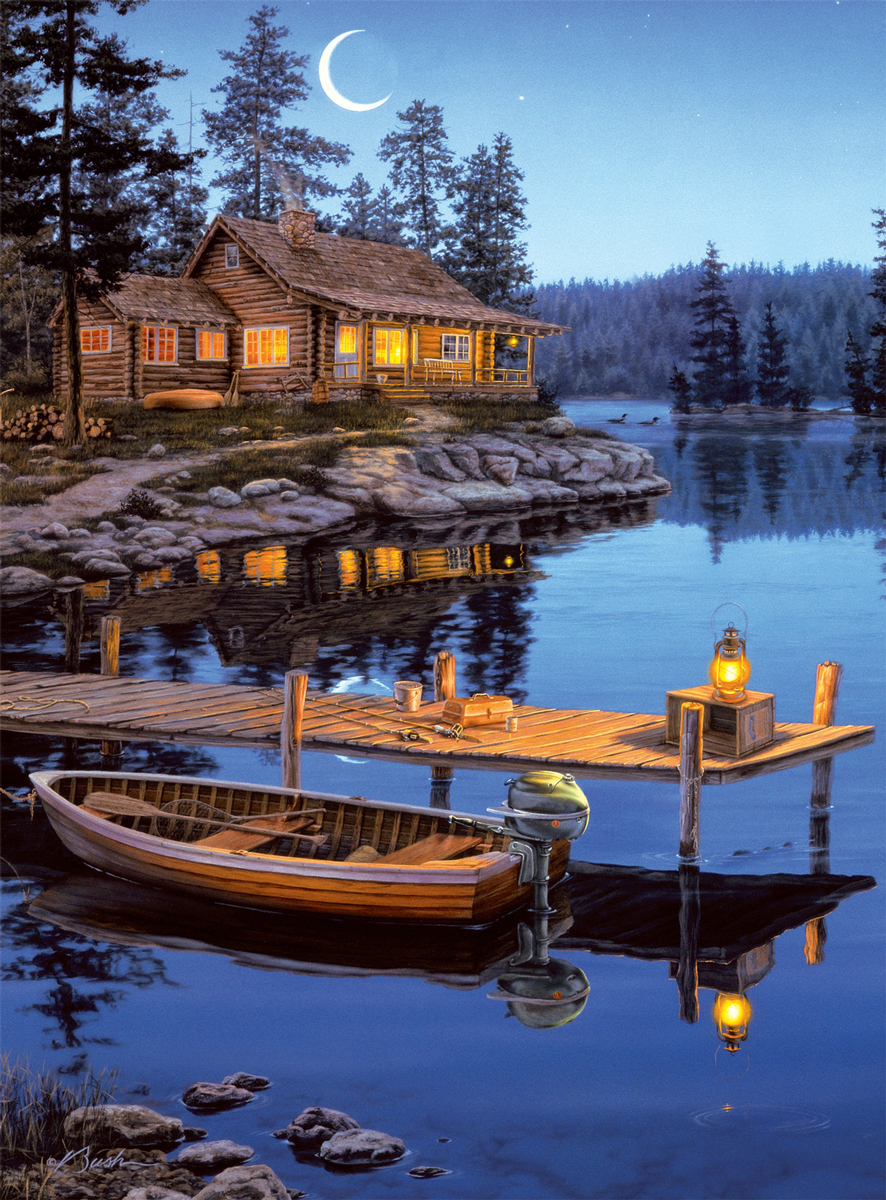 Crescent Moon Bay Lakes & Rivers Jigsaw Puzzle