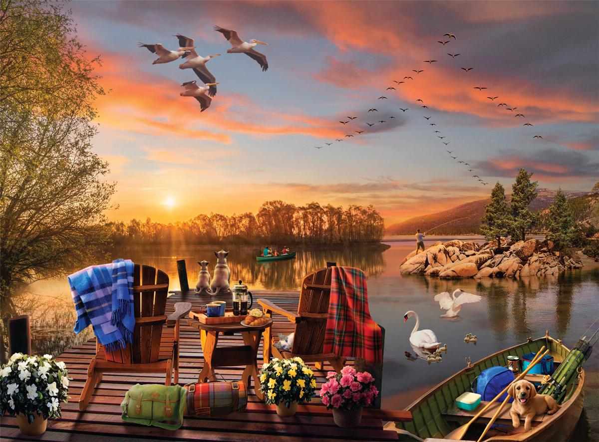 Breakfast at the Lake Lakes & Rivers Jigsaw Puzzle