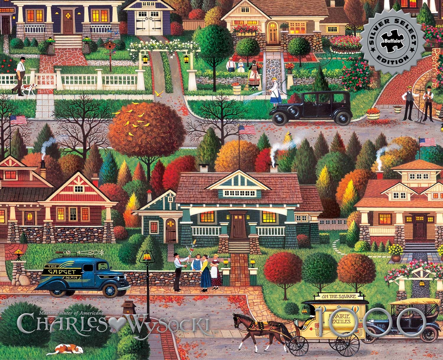 Silver: Labor Day in Bungalowville Folk Art