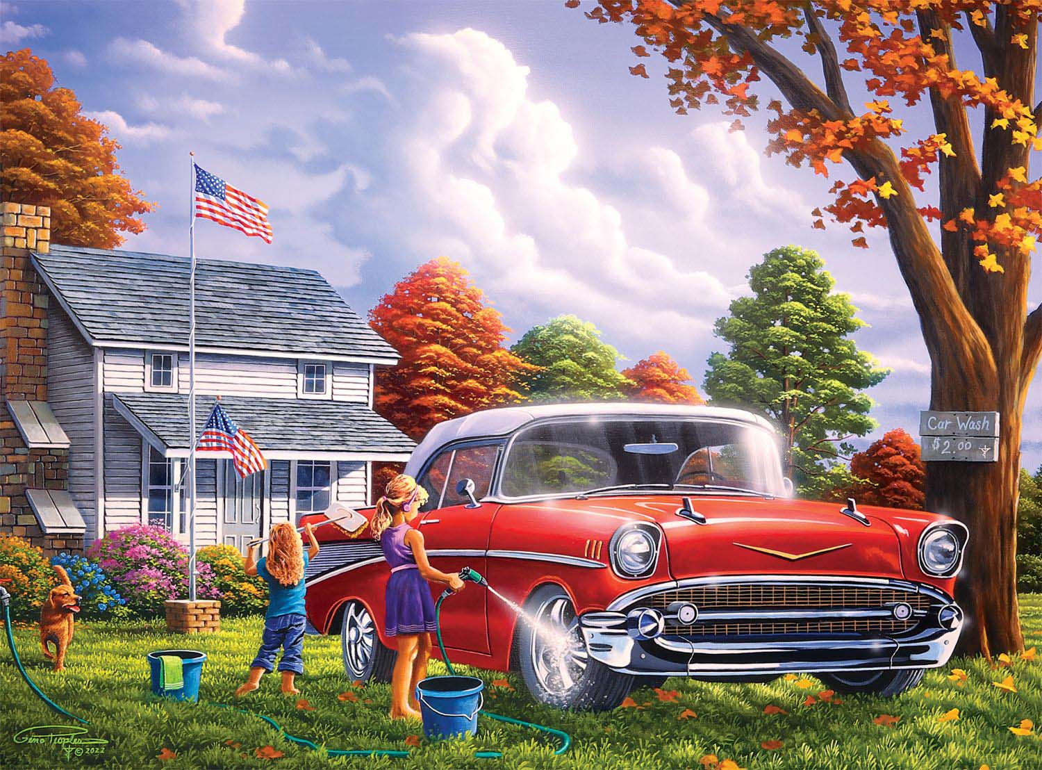 Classic Car Wash Car Jigsaw Puzzle