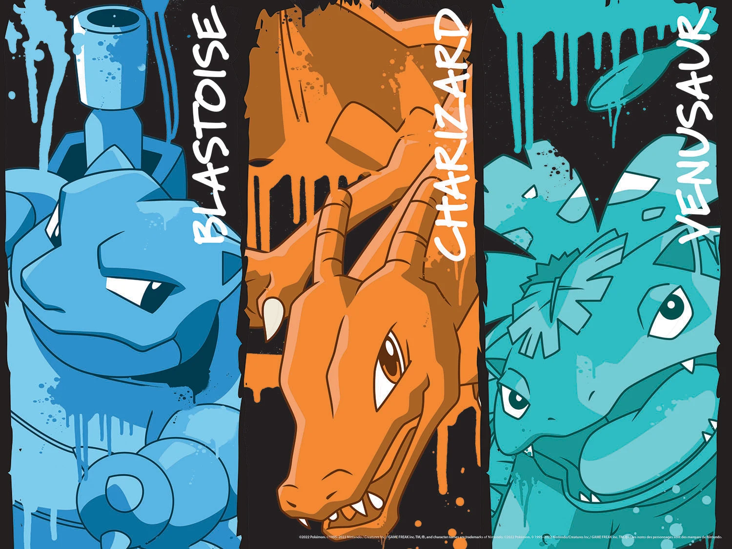 Pokemon: Blastoise, Charizard, and Venasaur Graffiti Movies & TV