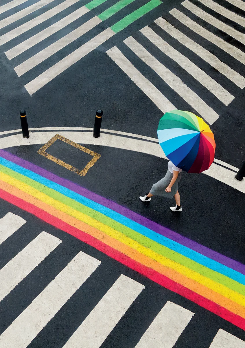 Black White Rainbow Rainbow & Gradient