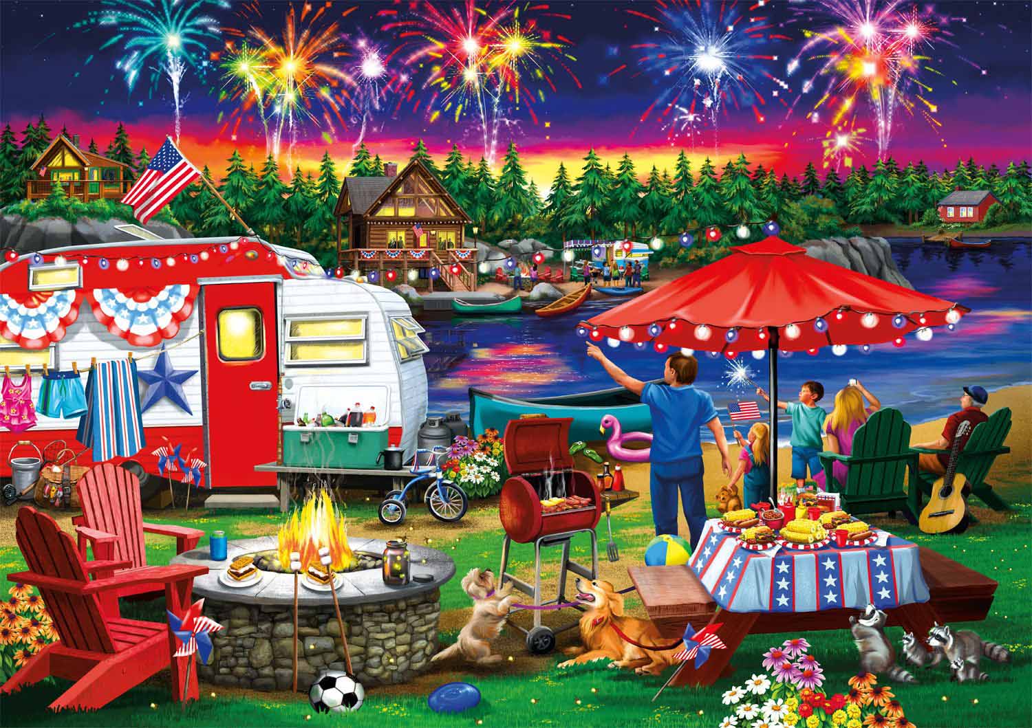Fourth By The Lake Fourth of July Jigsaw Puzzle