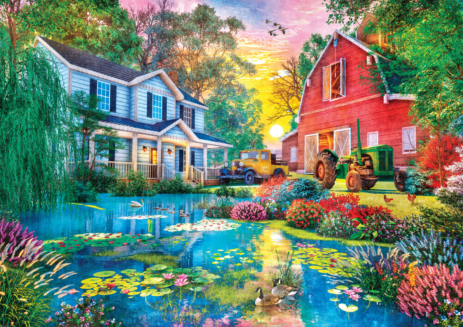 Old Country Farmhouse Countryside Jigsaw Puzzle