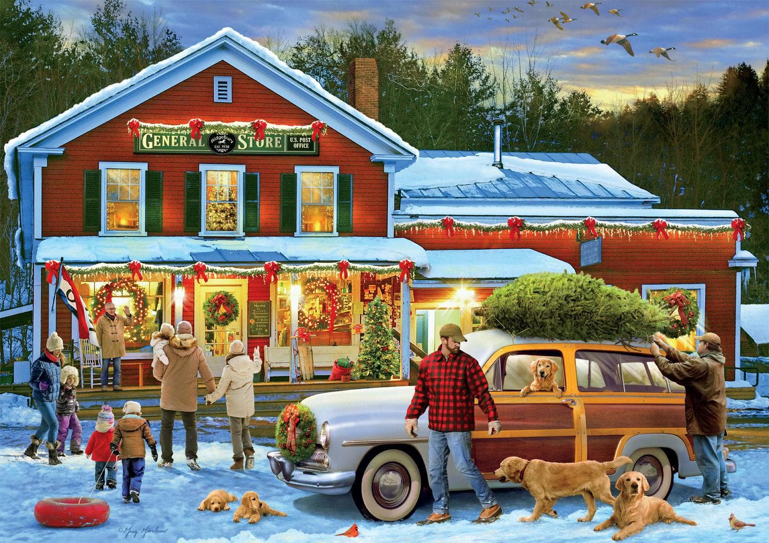 Country Life: General Store at Christmas Dogs
