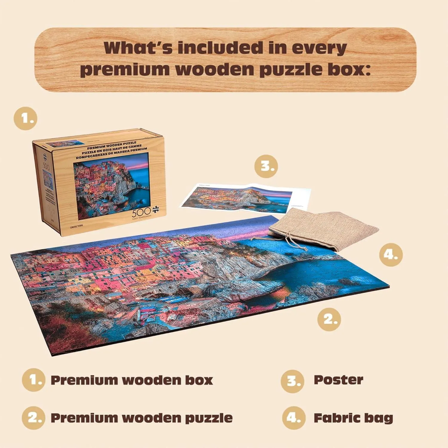 Wood Puzzle: Cinque Terre &ndash; Whimsy Pieces