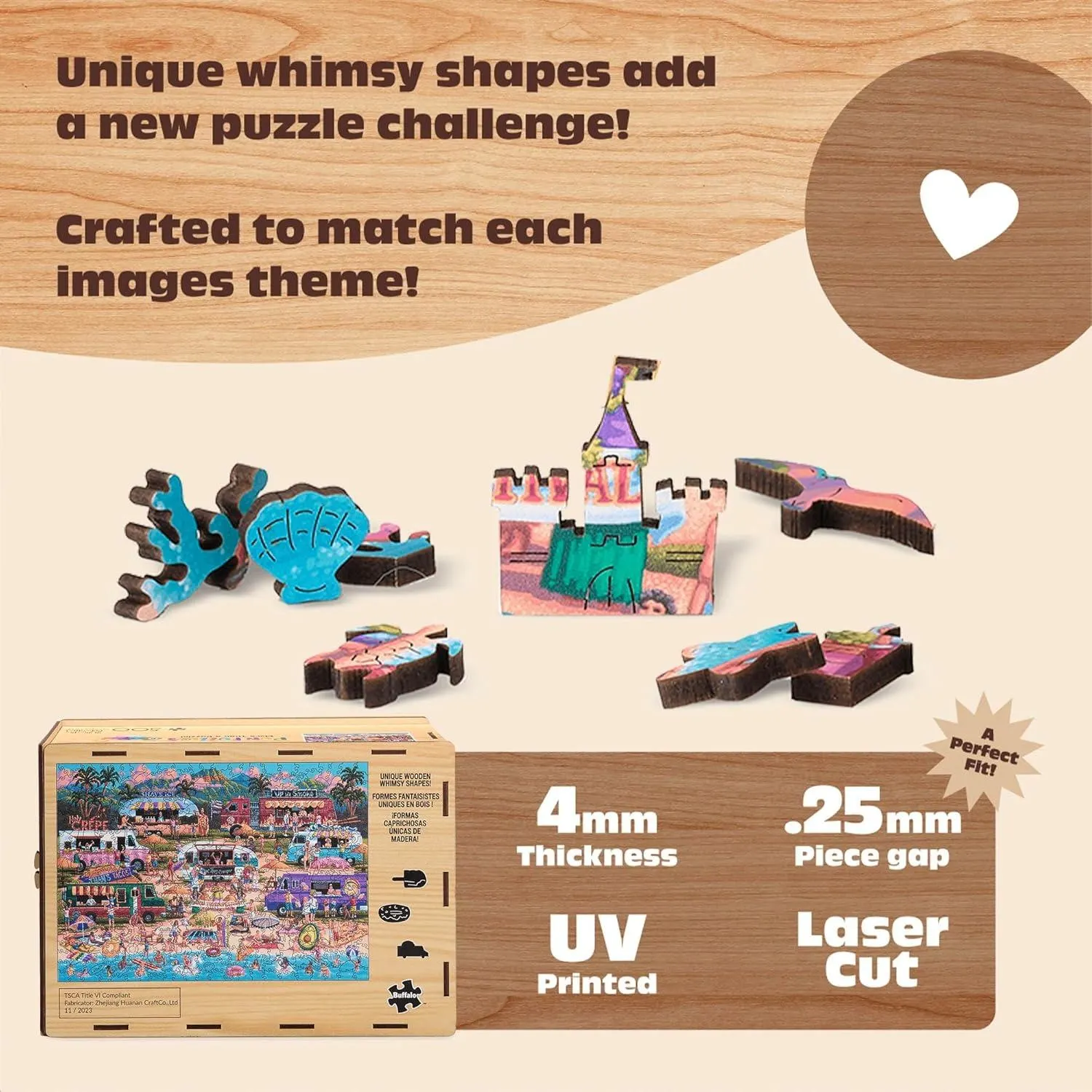 Wood Puzzle: Hawaiian Food Truck Festival - Whimsy Pieces