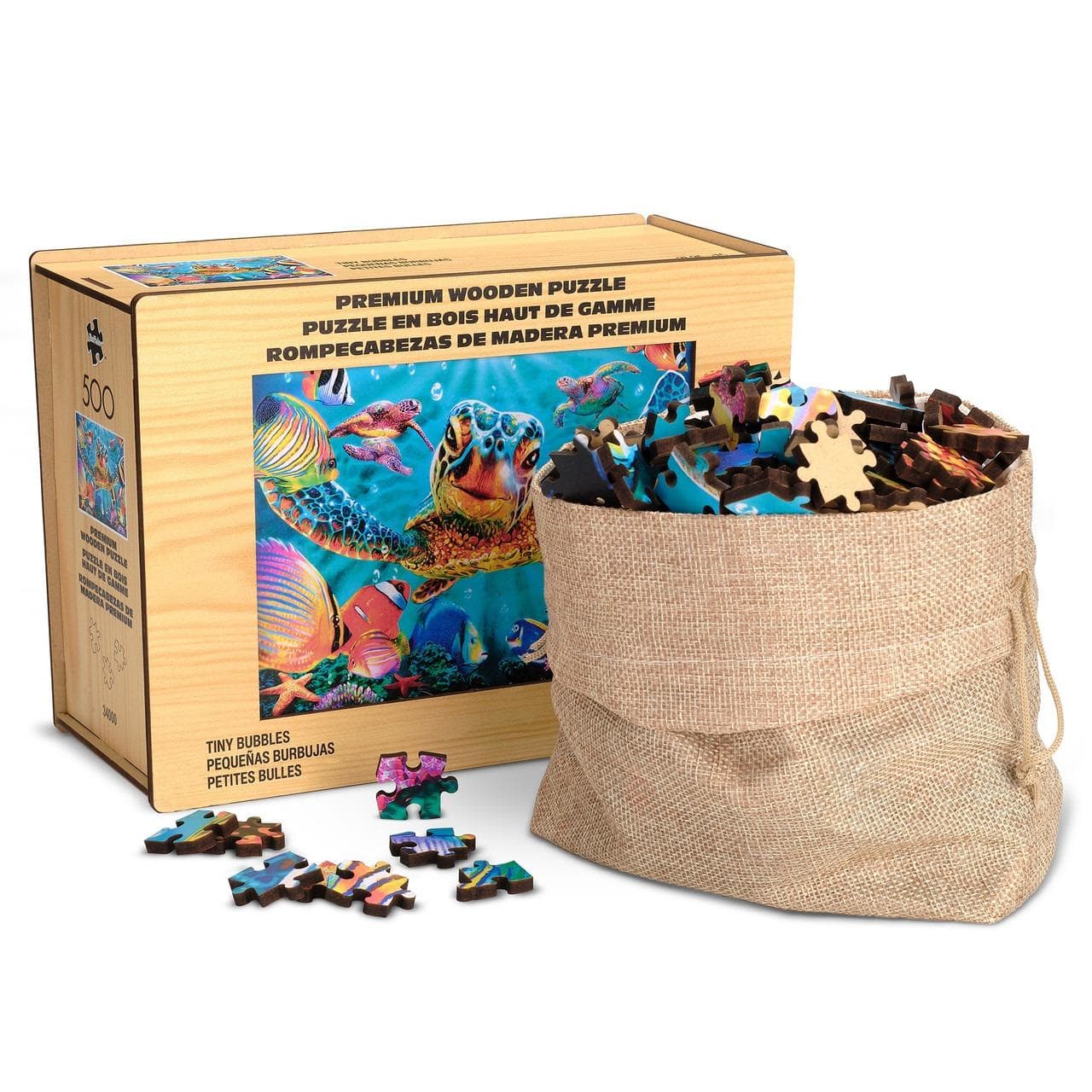 Wood Puzzle: Tiny Bubbles Sea Life