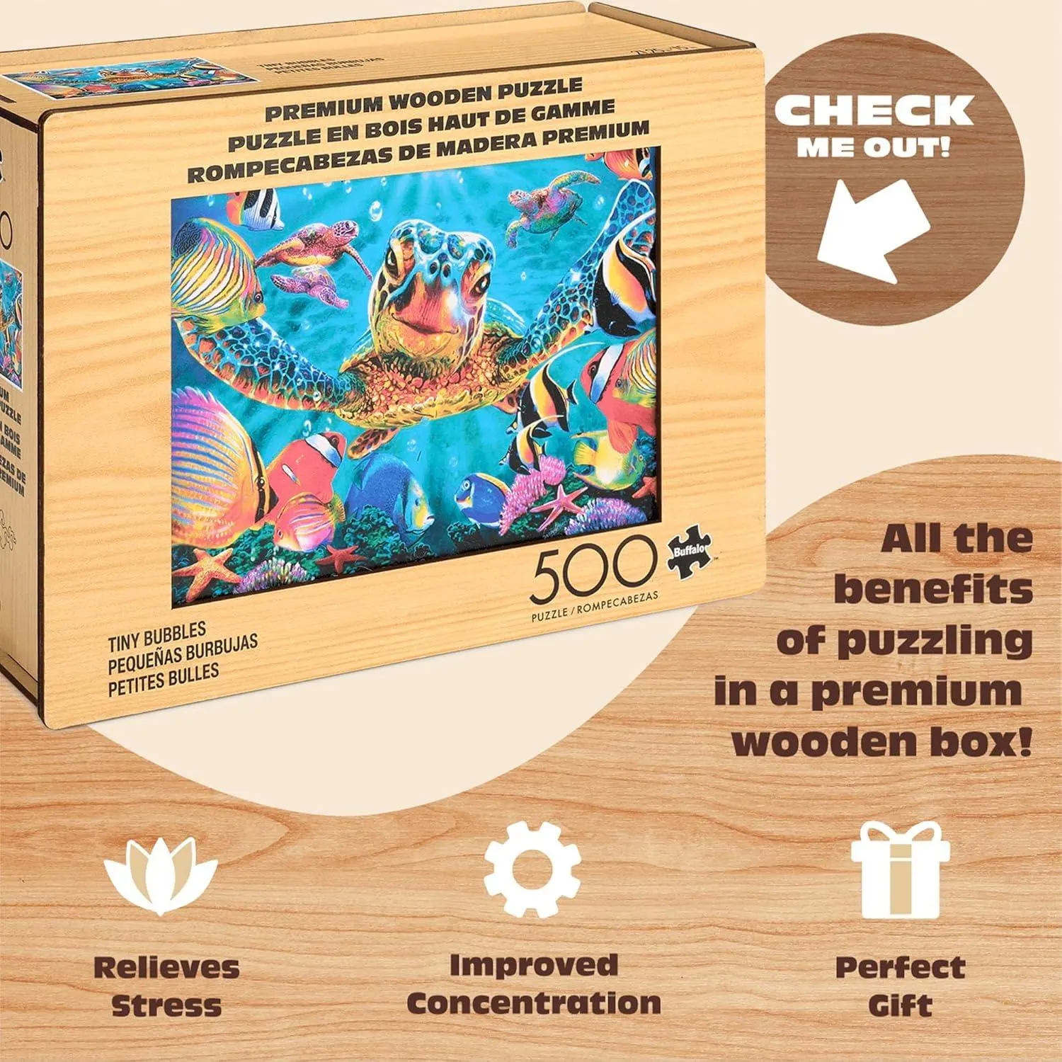 Wood Puzzle: Tiny Bubbles - Whimsy Pieces