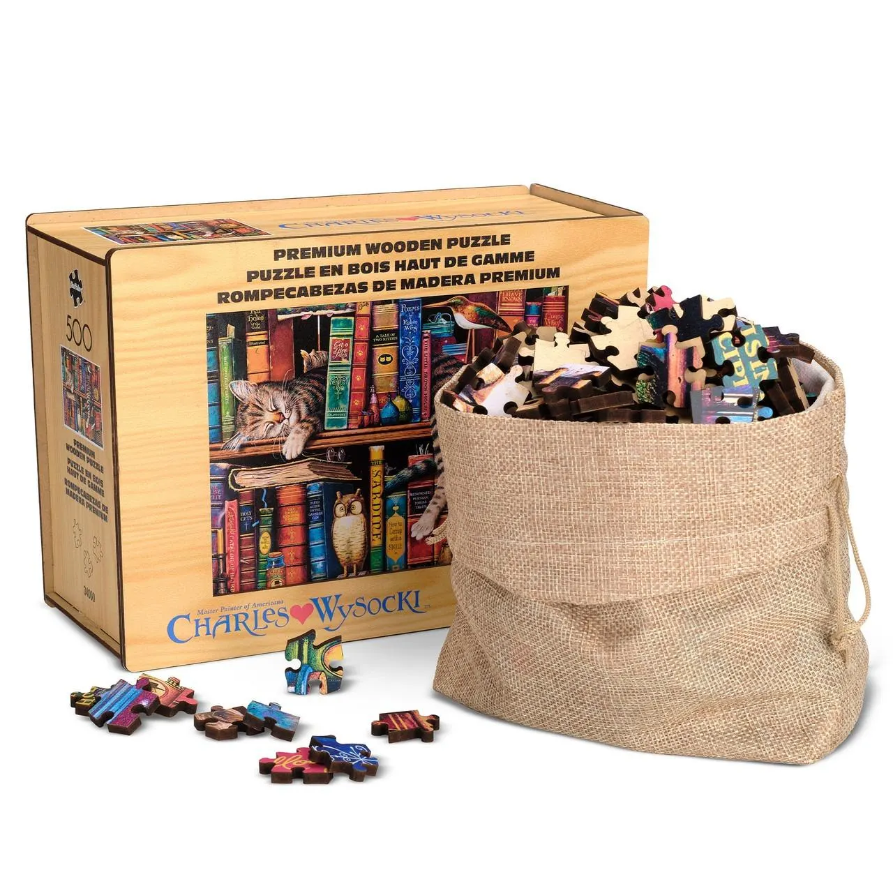 Wood Puzzle: Frederick the Literate Cats