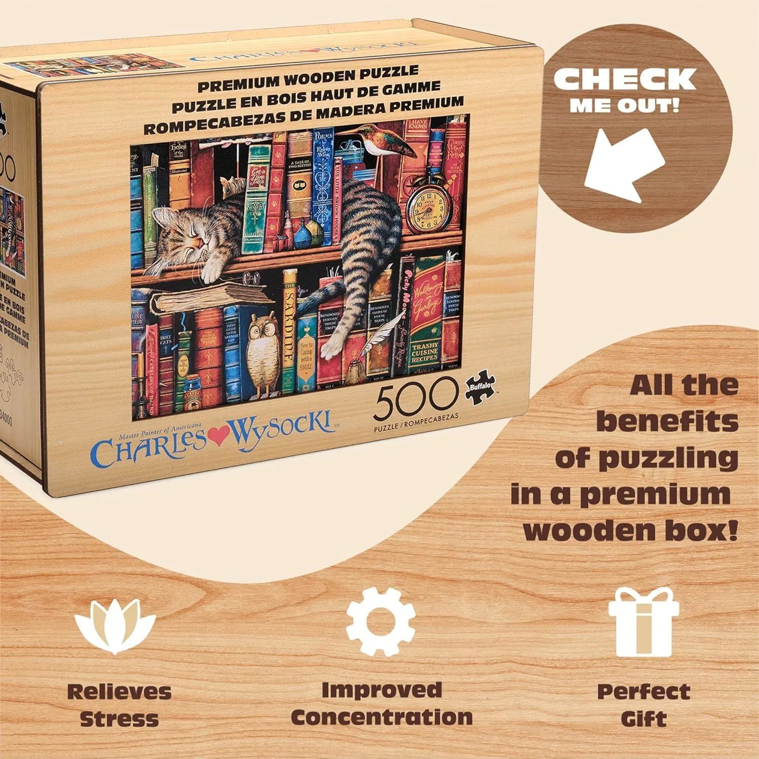 Wood Puzzle: Frederick the Literate&ndash; Whimsy Pieces