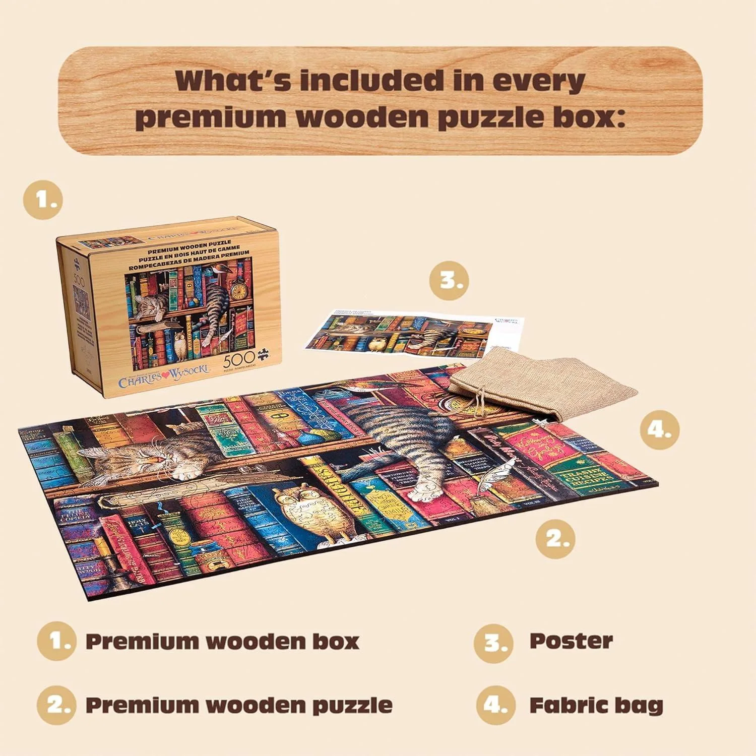 Wood Puzzle: Frederick the Literate&ndash; Whimsy Pieces