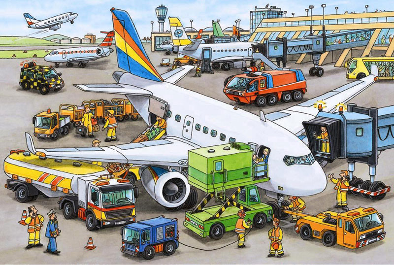 Busy Airport Plane Jigsaw Puzzle