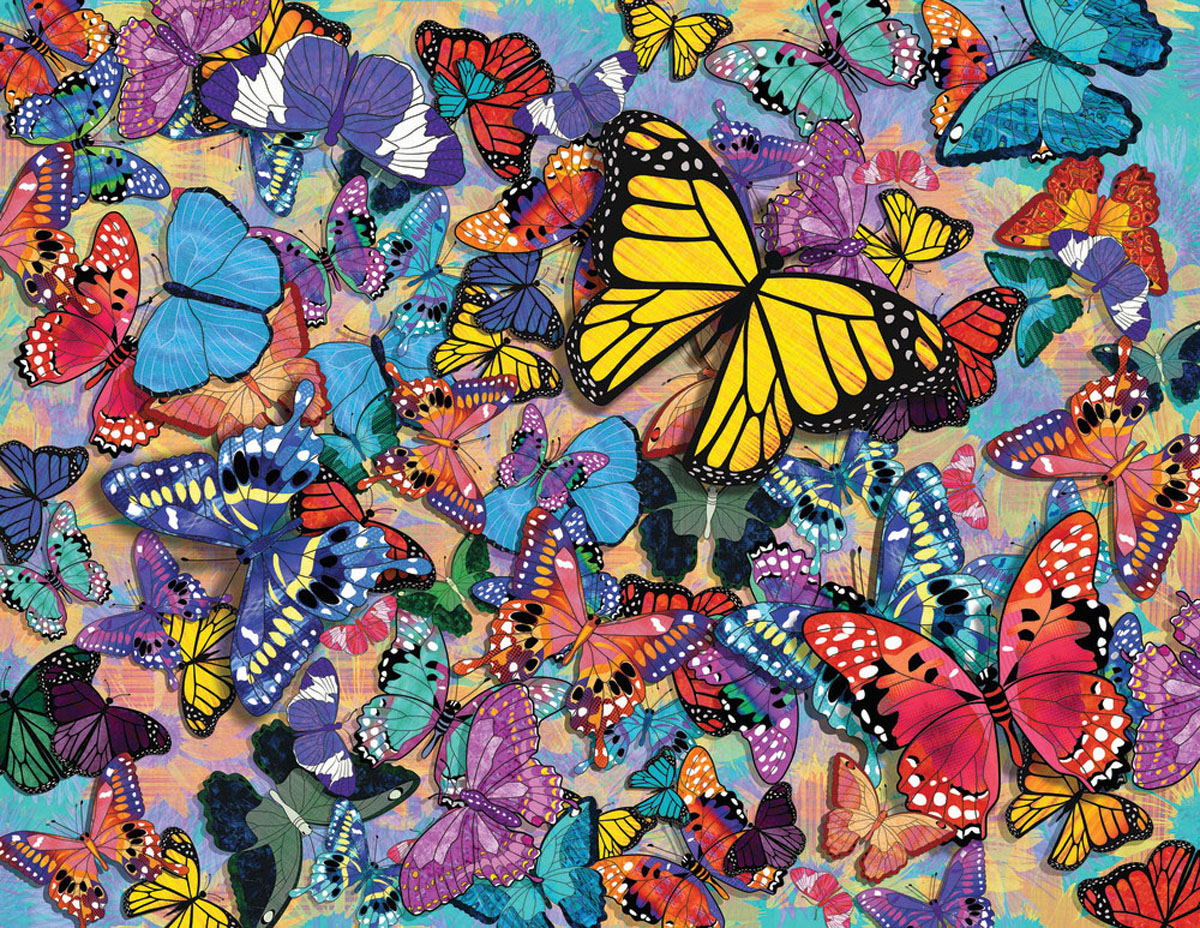 Butterfly Frenzy Butterflies and Insects Jigsaw Puzzle
