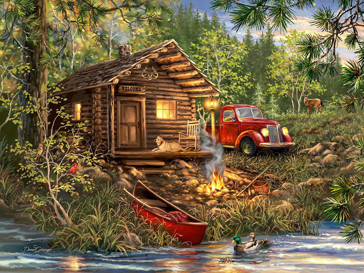 Cozy Cabin Life Lakes & Rivers Jigsaw Puzzle