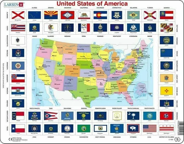 United States of America State Flags 70 Piece Educational Children's Jigsaw Puzzle