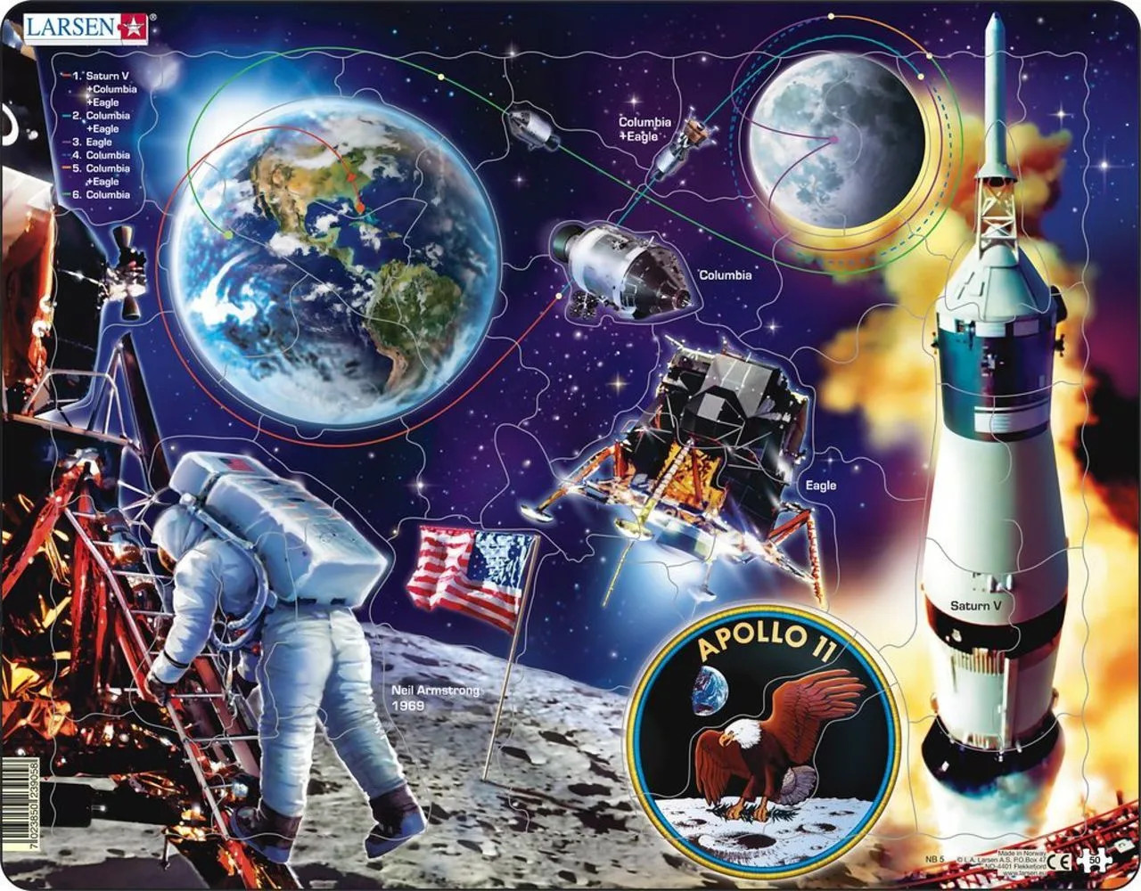 Apollo 11 Outer Space 50 Piece Children's Jigsaw Puzzle