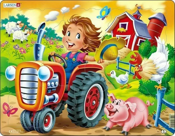 Farm Kids with Tractor 15 Piece Children's Jigsaw Puzzle