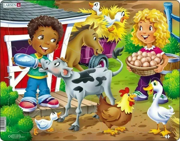 Farm Kids with Calf 15 Piece Children's Jigsaw Puzzle