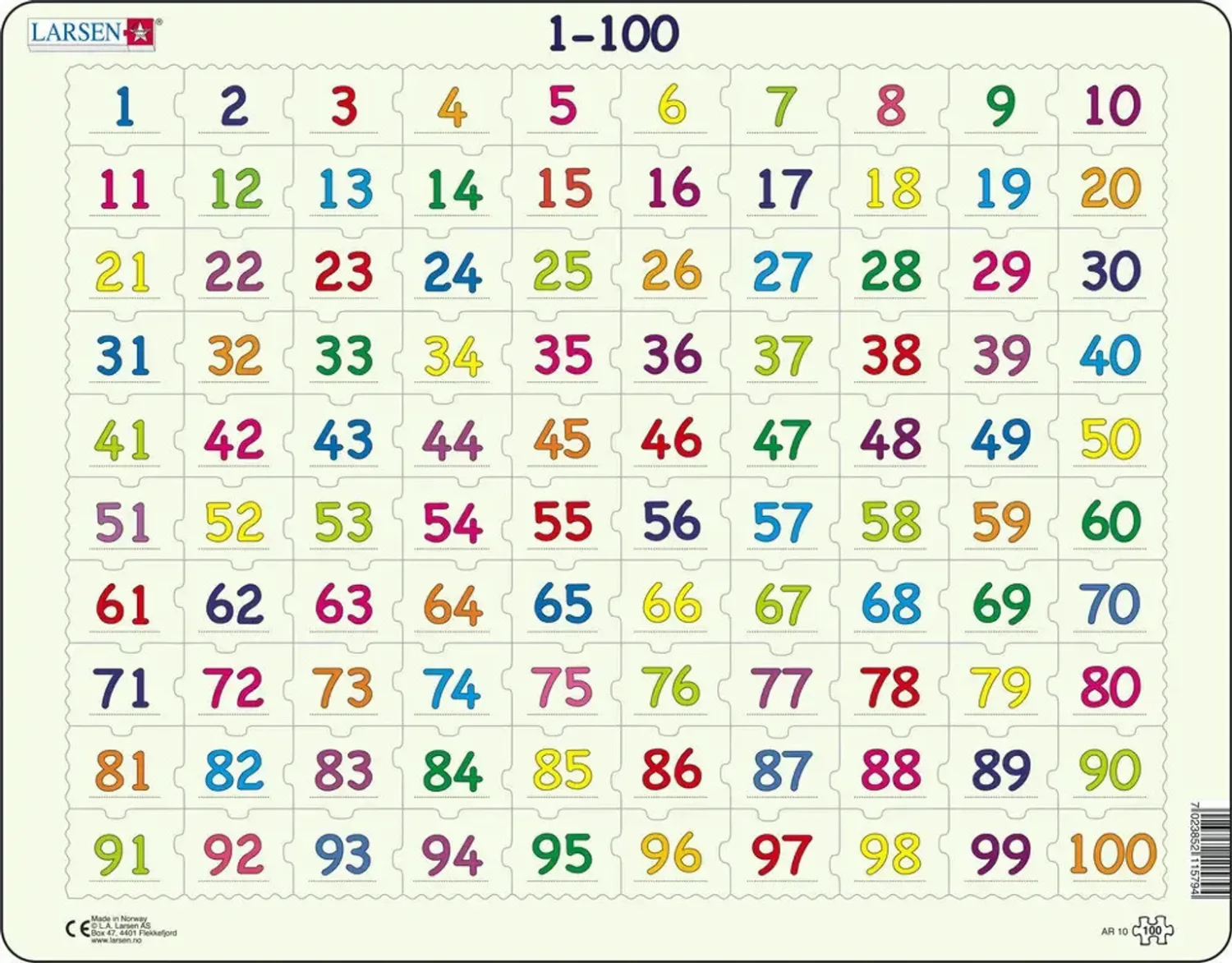 Counting 1-100 100 Piece Children's Educational Jigsaw Puzzle