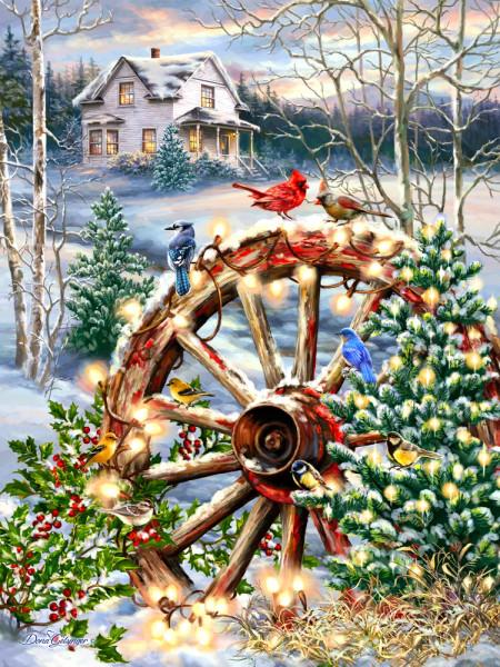 A Country Christmas Birds Jigsaw Puzzle