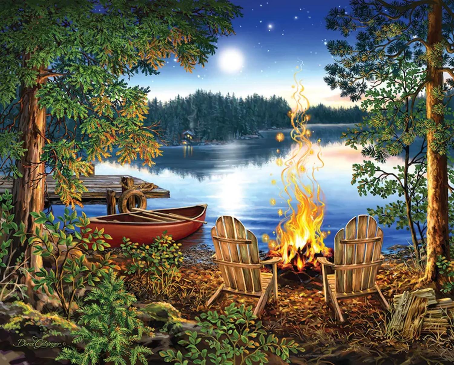 Lakeside Canoe - Wood Puzzle Nature Jigsaw Puzzle