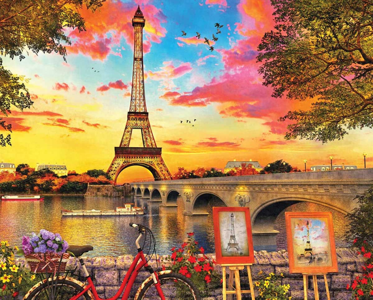 Paris Sunset Landmarks & Monuments Jigsaw Puzzle