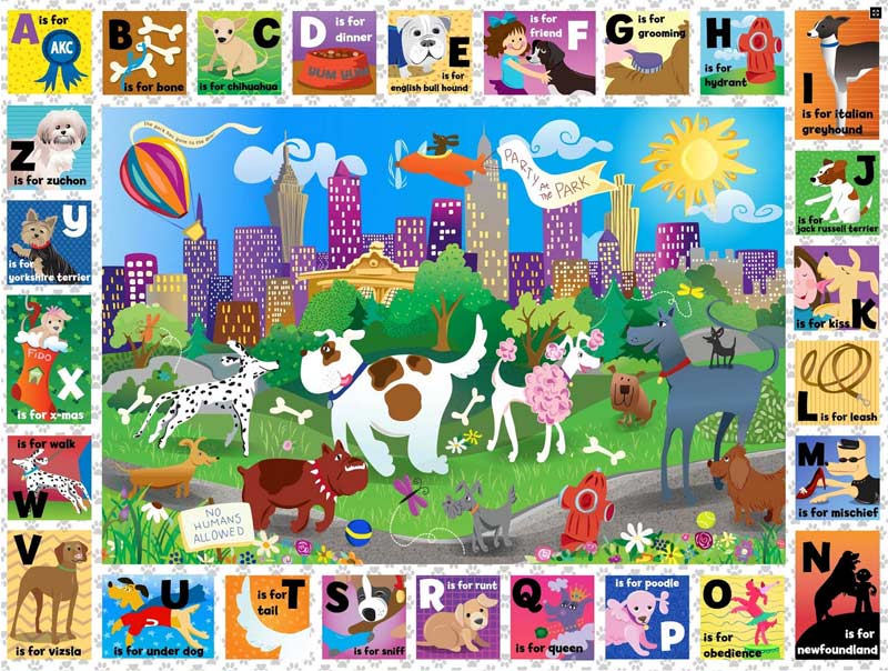 Central Bark ABCs Dogs Jigsaw Puzzle