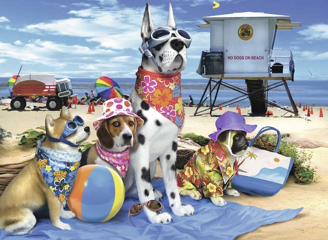 No Dogs on the Beach Dogs Jigsaw Puzzle