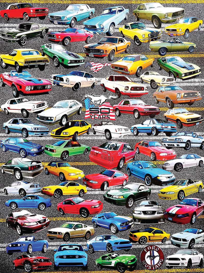 50 Years of Mustangs Car Jigsaw Puzzle