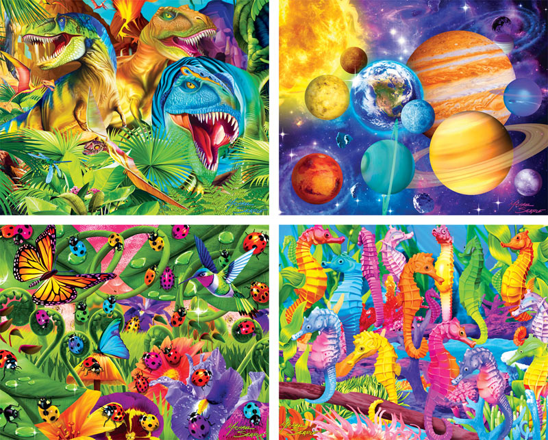 Glow in the Dark  4-Pack Space Glow in the Dark Puzzle
