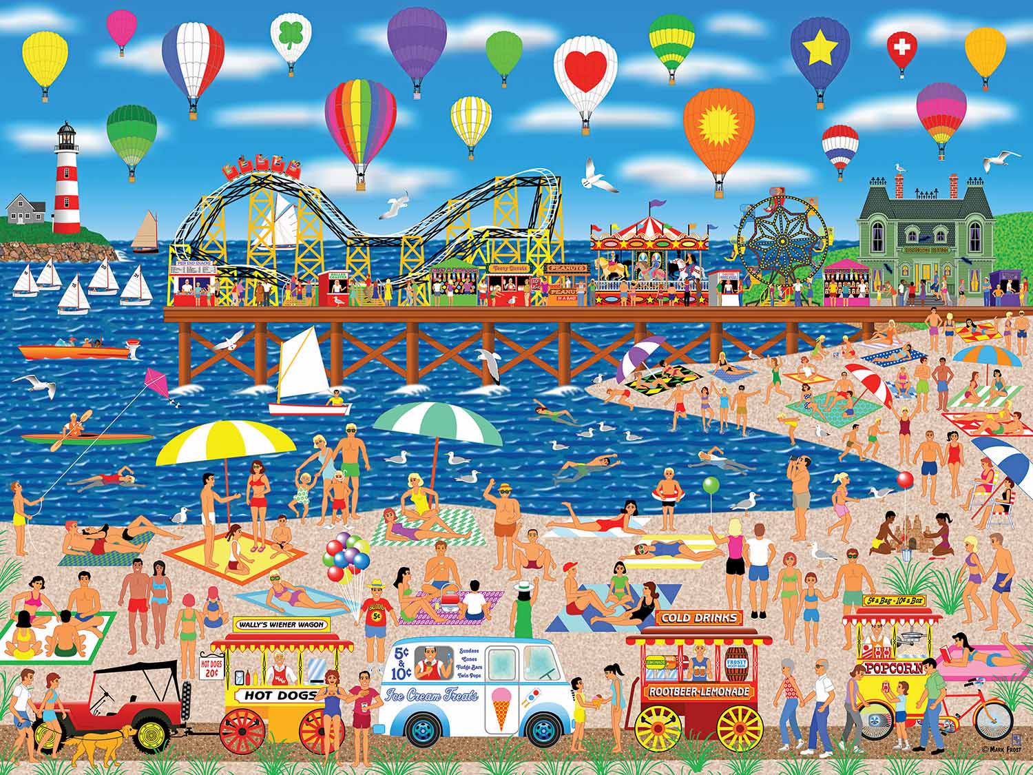 Home Country  - Balloons Over The Beach Beach & Ocean Jigsaw Puzzle