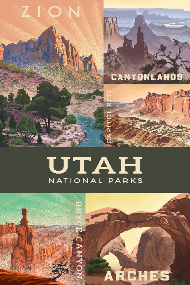 Utah's National Parks Collage Collage