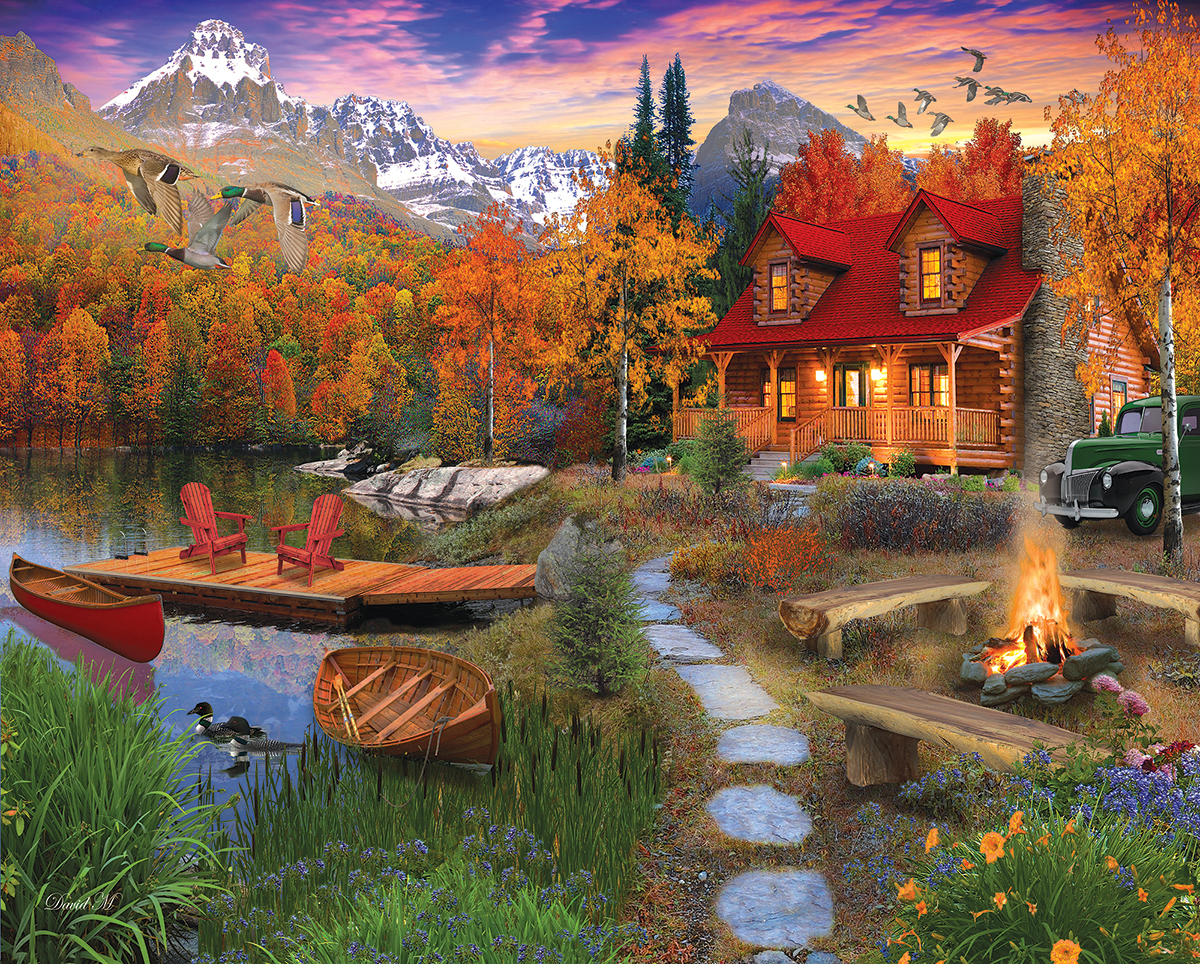 Cozy Cabin Fall Jigsaw Puzzle
