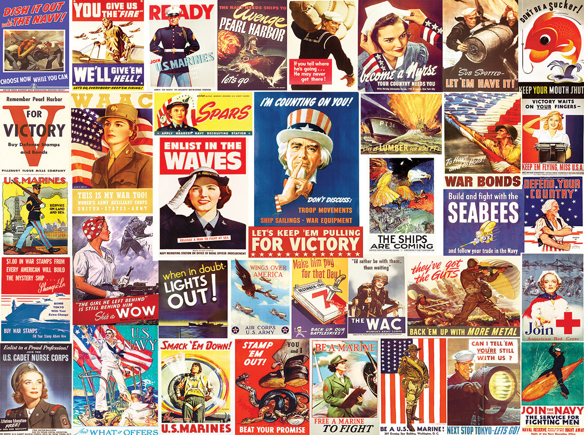 Vintage World War II Posters Patriotic Jigsaw Puzzle