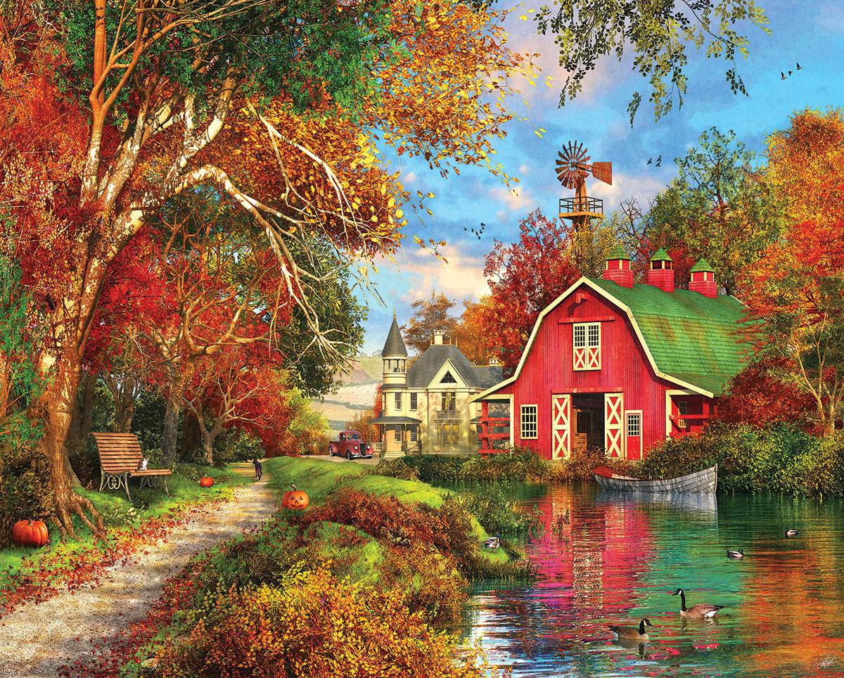 Autumn Barn Countryside Jigsaw Puzzle