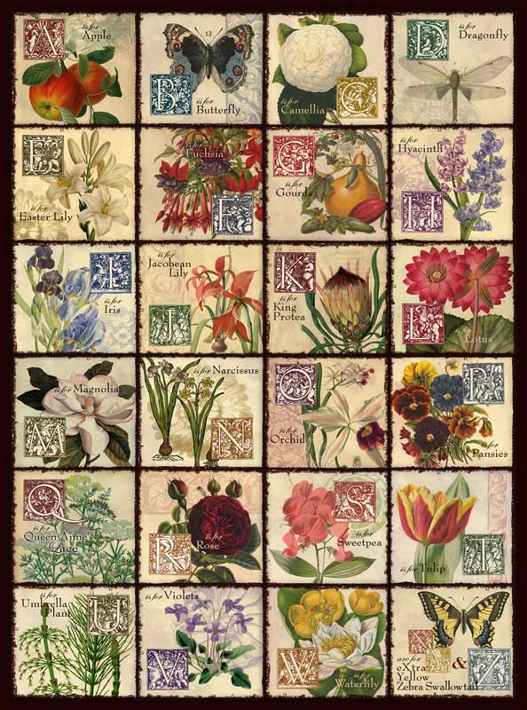 Vintage Flora Flower & Garden Jigsaw Puzzle