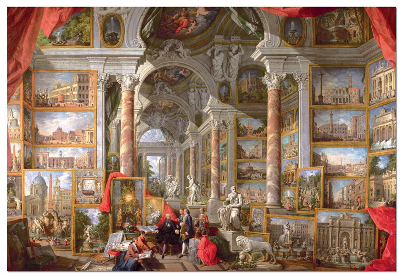 Gallery With Views of Modern Rome Fine Art