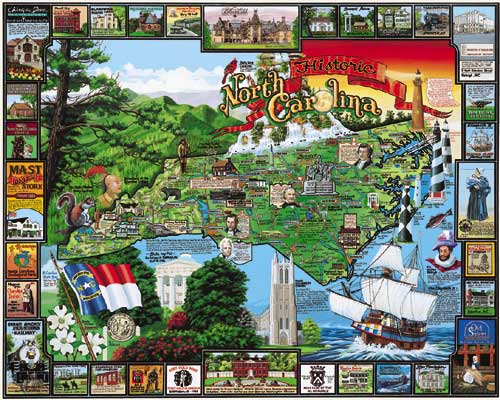 Historic North Carolina Landmarks & Monuments Jigsaw Puzzle