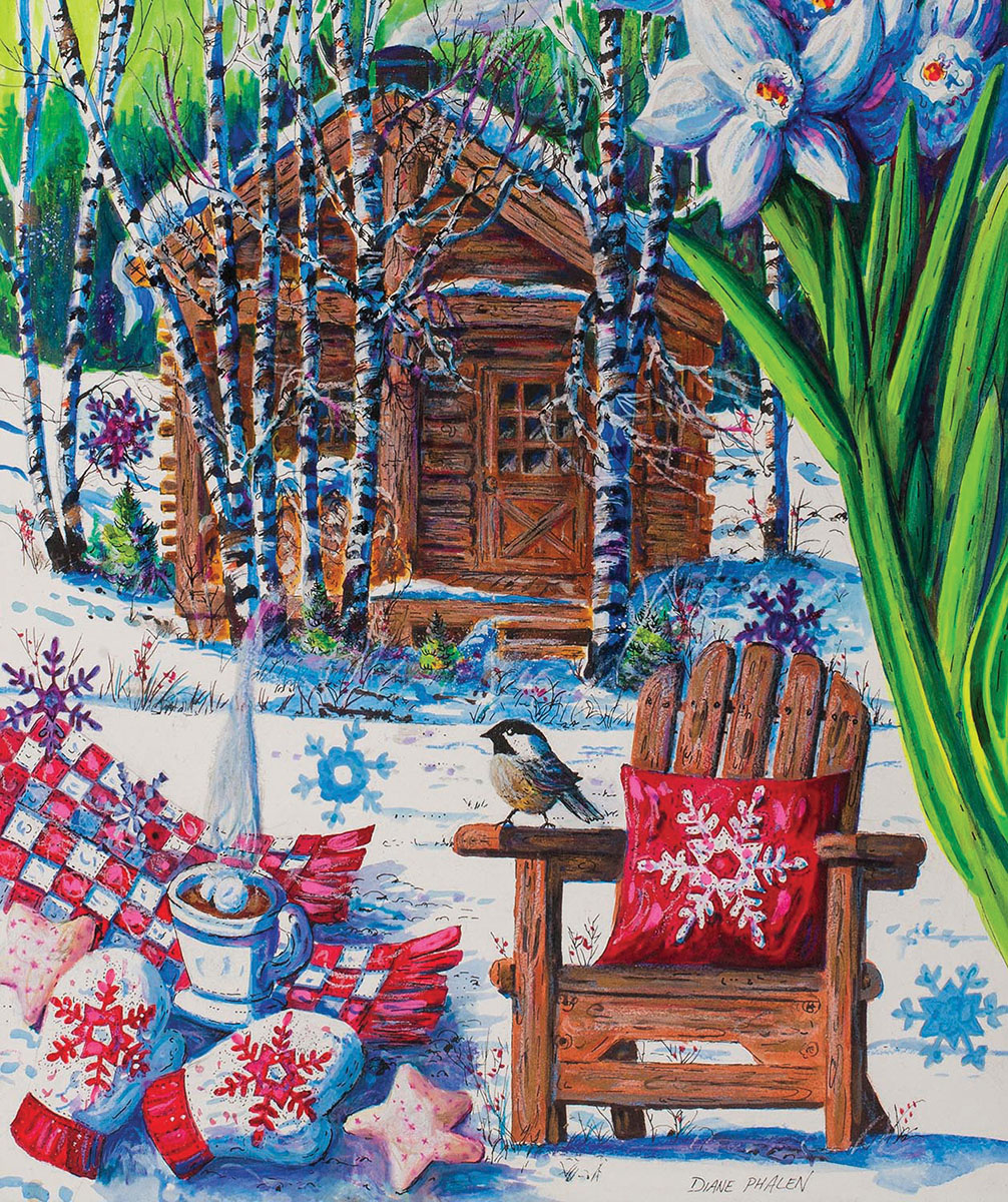 Mountain Cabin Fever Christmas Jigsaw Puzzle