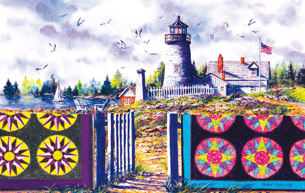 Mariner's Compass Lighthouse Jigsaw Puzzle