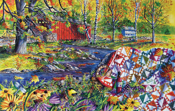 Autumn Picnic Quilting & Crafts Jigsaw Puzzle