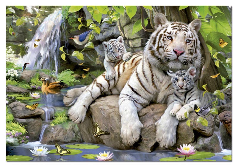 White Tigers Of Bengal Jungle Animals Jigsaw Puzzle