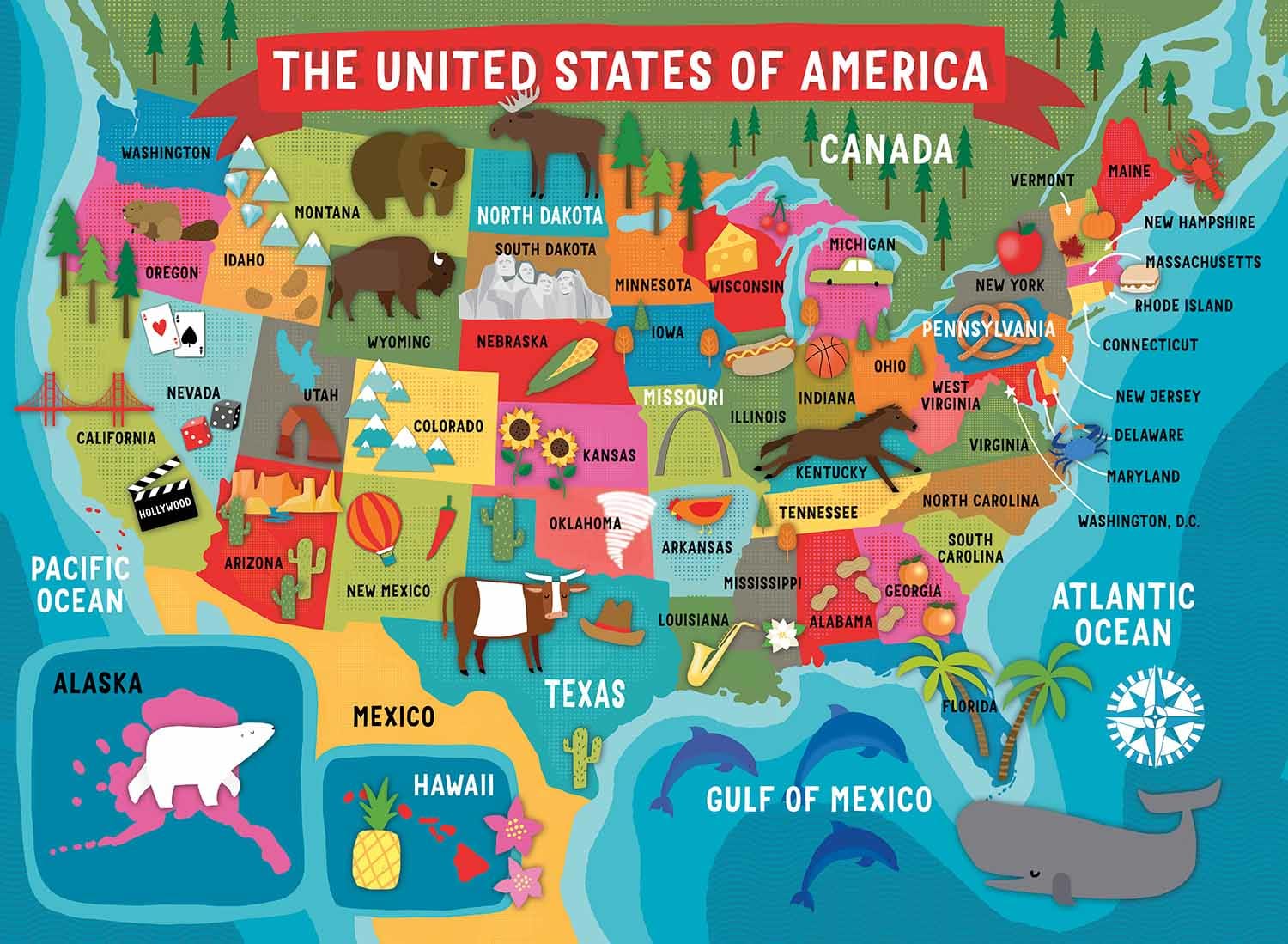 Kids USA Map Educational