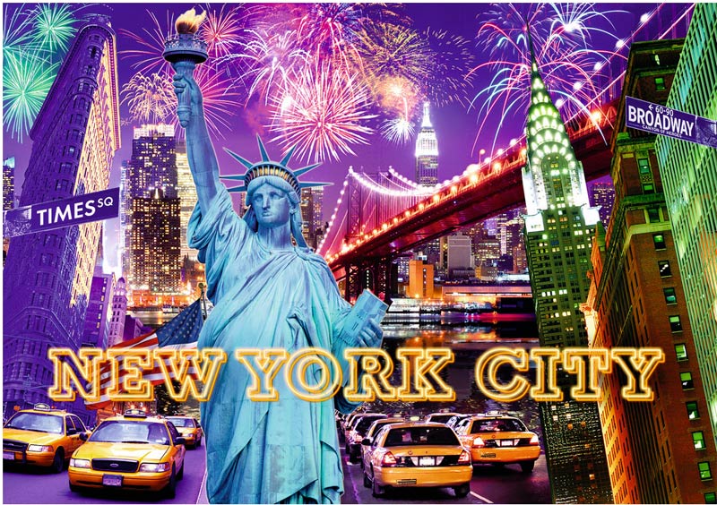Colorful New York (Starline Glow) Landmarks & Monuments Glow in the Dark Puzzle