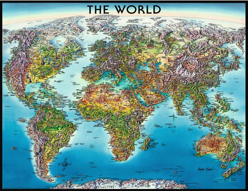World Map Forest Animal Jigsaw Puzzle