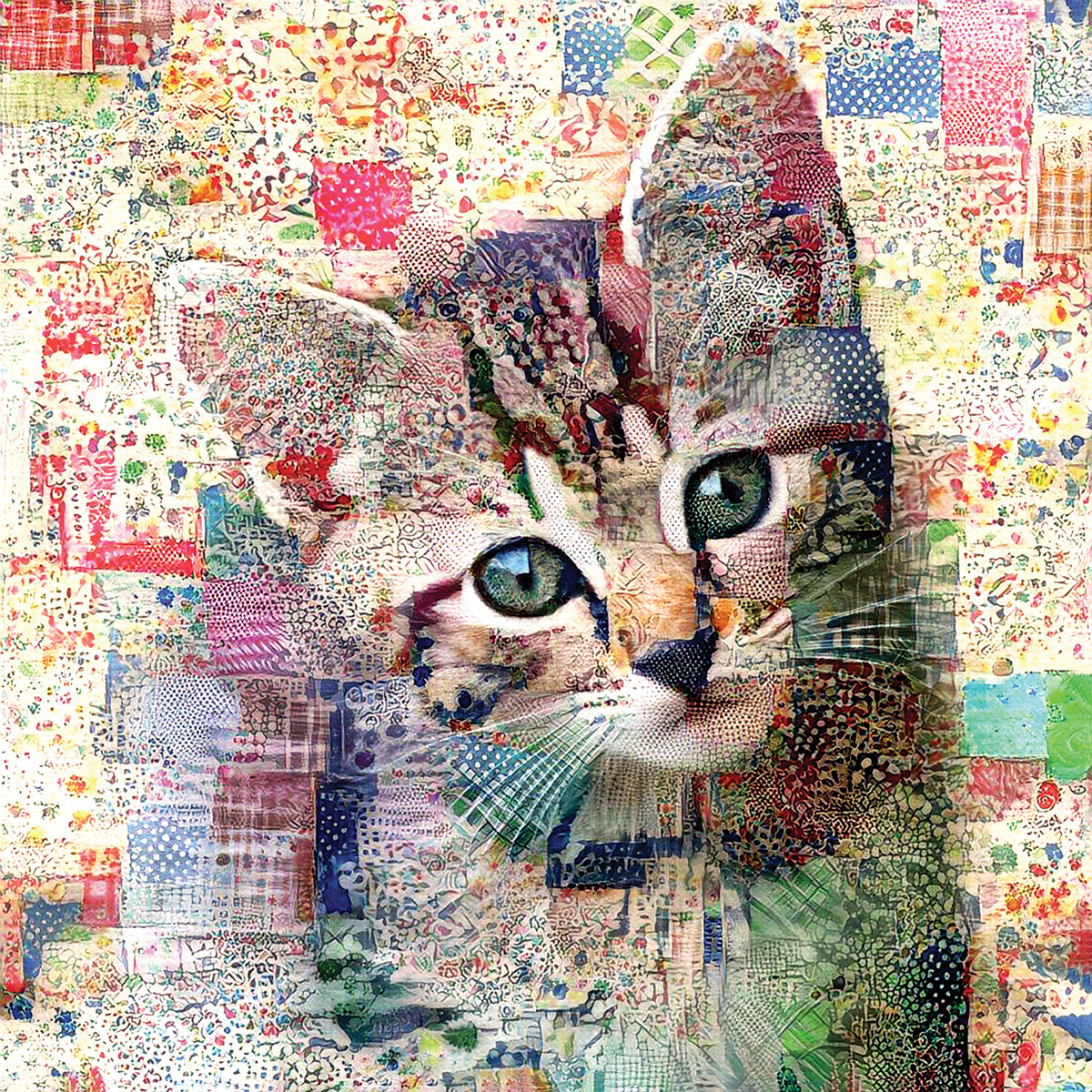Quilted Tabby Kitten Cats Jigsaw Puzzle